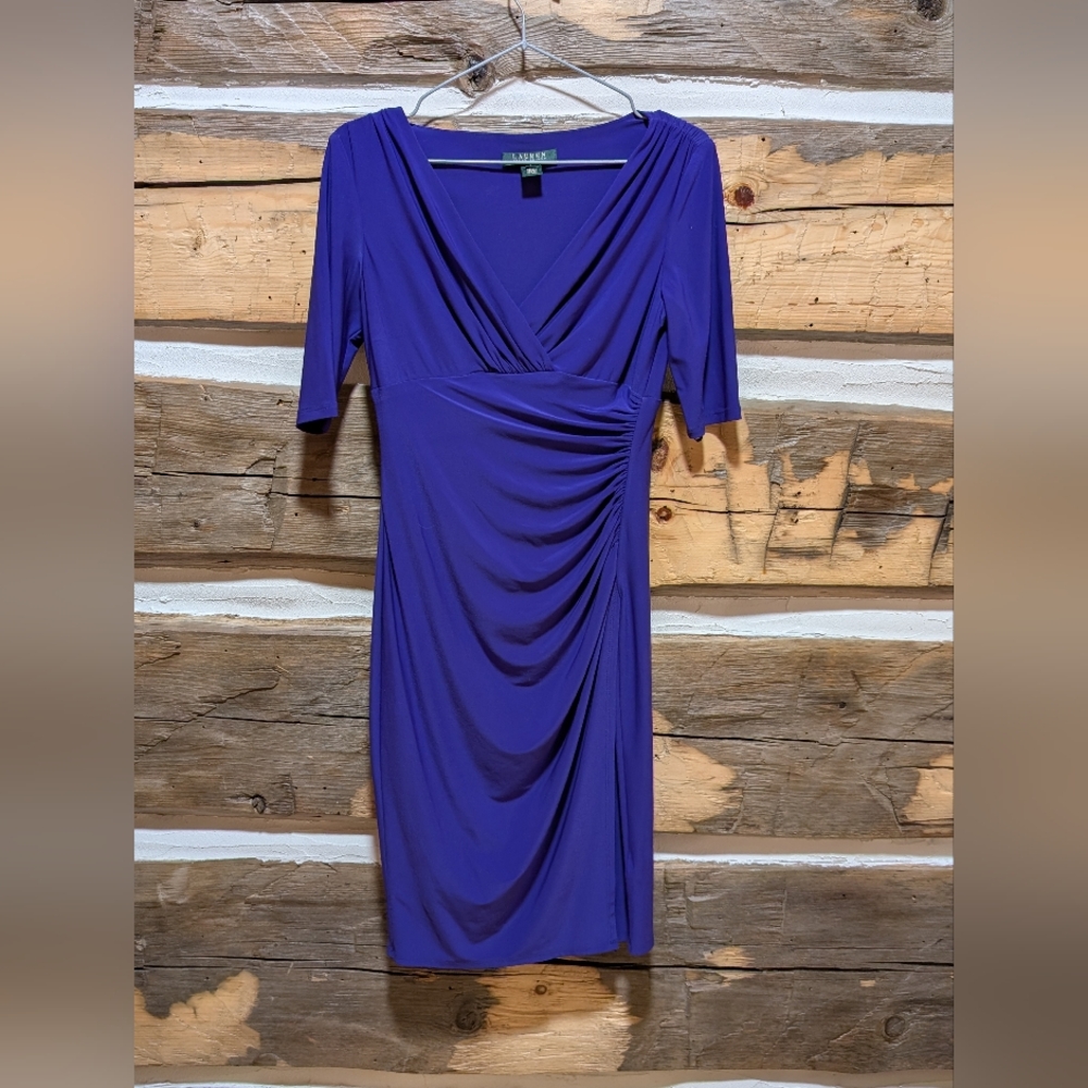 Lauren Ralph Lauren Deep Blue Long Sleeve Dress